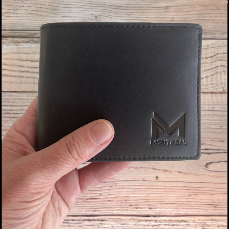 BILLETERA HOMBRE, CUERO GENUINO, ORIGINAL MONTREAL, CON CAJA - 4