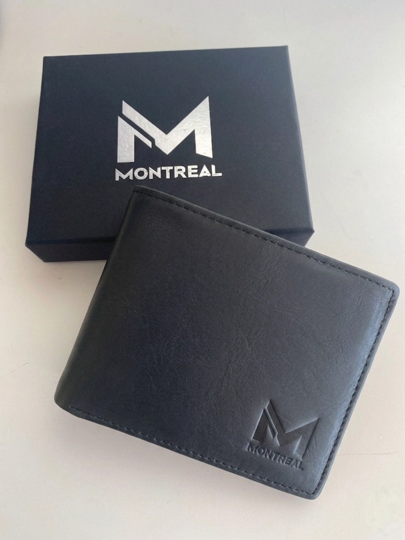 BILLETERA HOMBRE, CUERO GENUINO, ORIGINAL MONTREAL, CON CAJA - 5