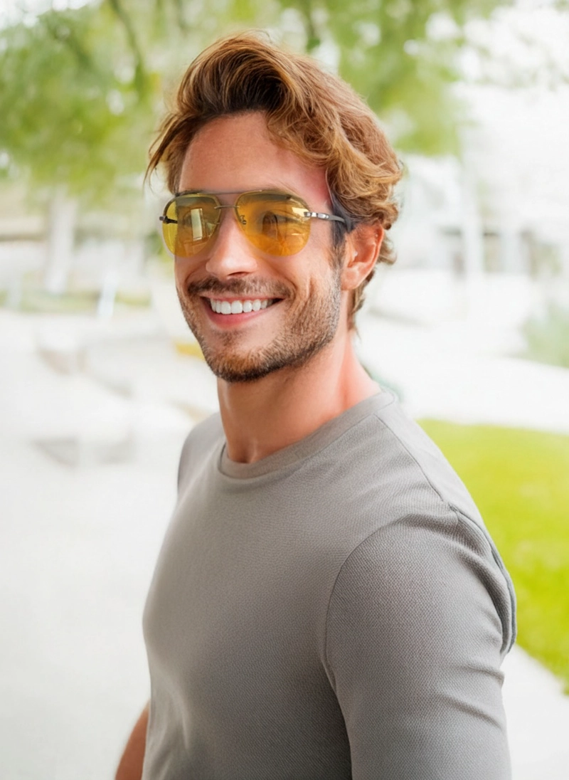 LENTES VISION NOCTURNA ANTEOJOS MANEJAR NOCHE MODELO PILOT AVIADOR GAFAS - 4