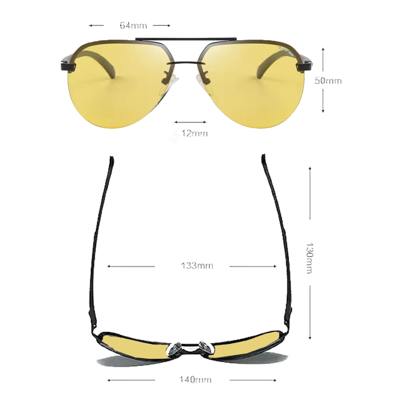 LENTES VISION NOCTURNA ANTEOJOS MANEJAR NOCHE MODELO PILOT AVIADOR GAFAS - 7