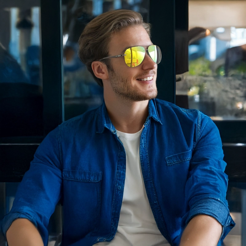 LENTES SOL HOMBRE MUJER AVIADOR PILOT POLARIZADO ANTEOJO ESPEJADO GAFAS - 4