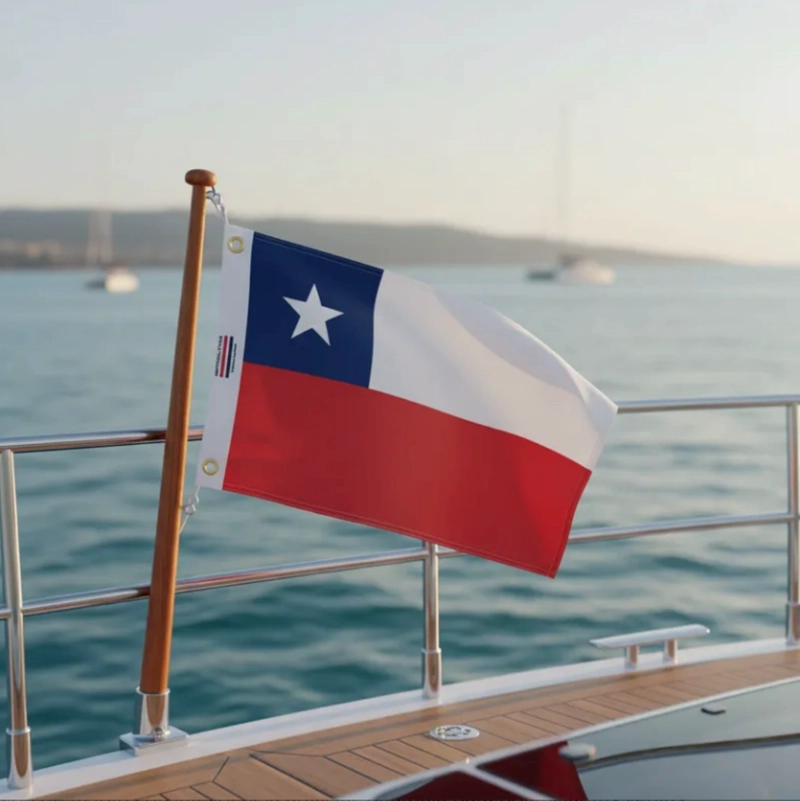 BANDERA CHILE REFORZADA YATE VELERO LANCHA MARINO NAUTICA - 2