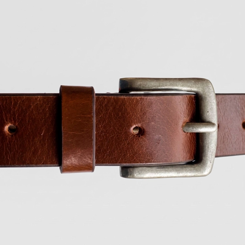CINTURON HOMBRE CUERO NATURAL BORDADO CORREA CINTO VAQUERO - 5