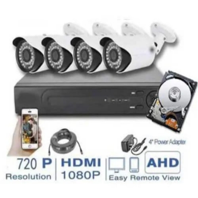 KIT CCTV 4 CAMARAS DE SEGURIDAD CON DISCO DURO 500 GIGAS FULL HD 1080 P - 1