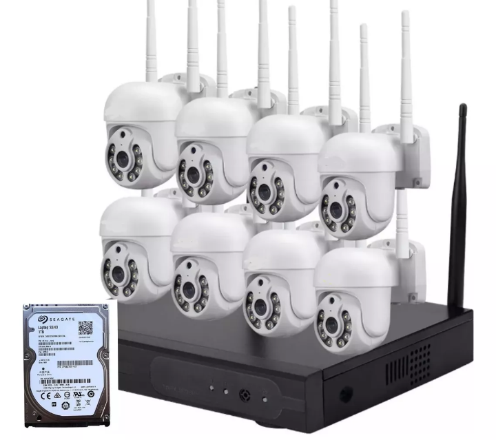 KIT 8 CÁMARAS PROFESIONAL IP AUDIO 355º COLORVU CON DISCO DURO 1 TERABYTE - 1