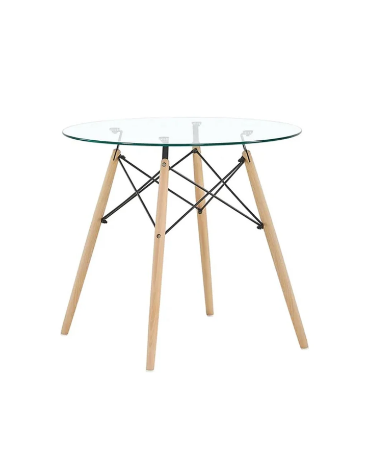 MESA EAMES DE VIDRIO TEMPLADO 80 CM DIÁMETRO ARTIHOGAR - 1
