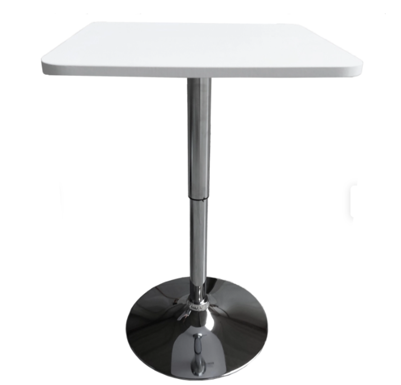 MESA BAR DE ALTURA REGULABLE CUADRADA 60 CM MDF COLOR BLANCO - 1