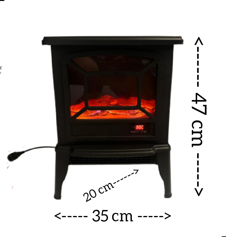 CHIMENEA ELÉCTRICA VINTAGE CONTROL REMOTO EFECTO LLAMA REAL - 3