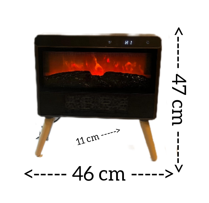CHIMENEA ELÉCTRICA VINTAGE CONTROL REMOTO EFECTO LLAMA REAL 3D - 3