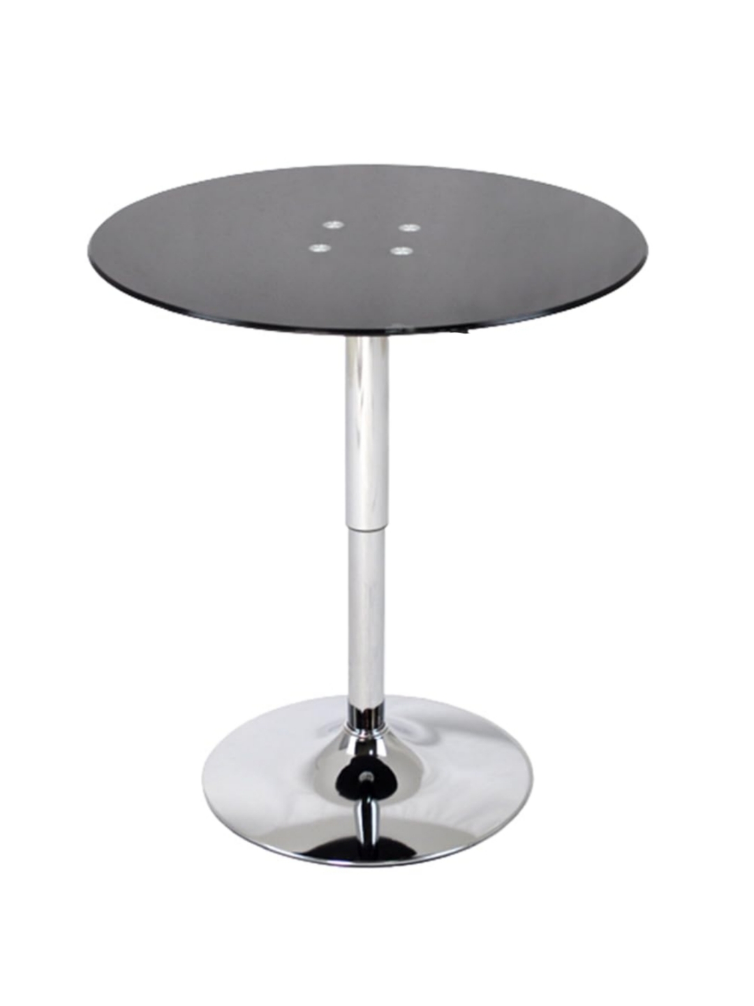 SET 3 MESAS DE BAR VIDRIO TEMPLADO EN COLOR NEGRO REGULABLE 60 CM DIÁMETRO - 2