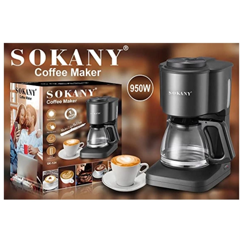 CAFETERA ELECTRICA DE GOTEO 950W DE 6 TAZAS SK-124 SOKANY - 4