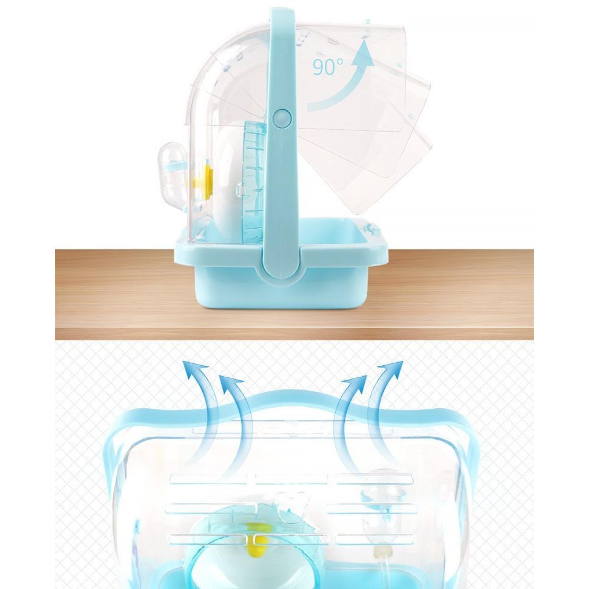 JAULA TRANSPORTADORA HAMSTER ORNAMENTAL CELESTE - 2