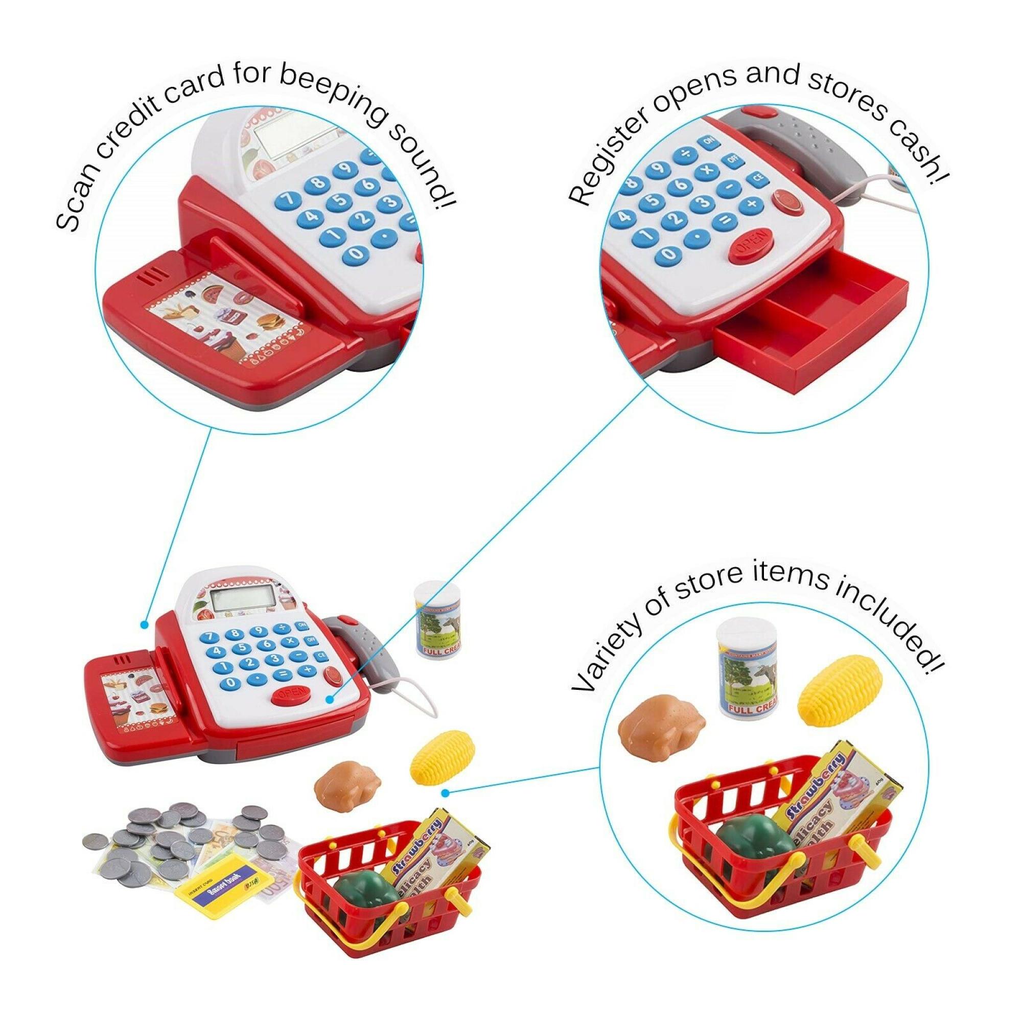 JUGUETE CAJA REGISTRADORA CON ACCESORIOS Y SONIDOS INFANTIL - 4