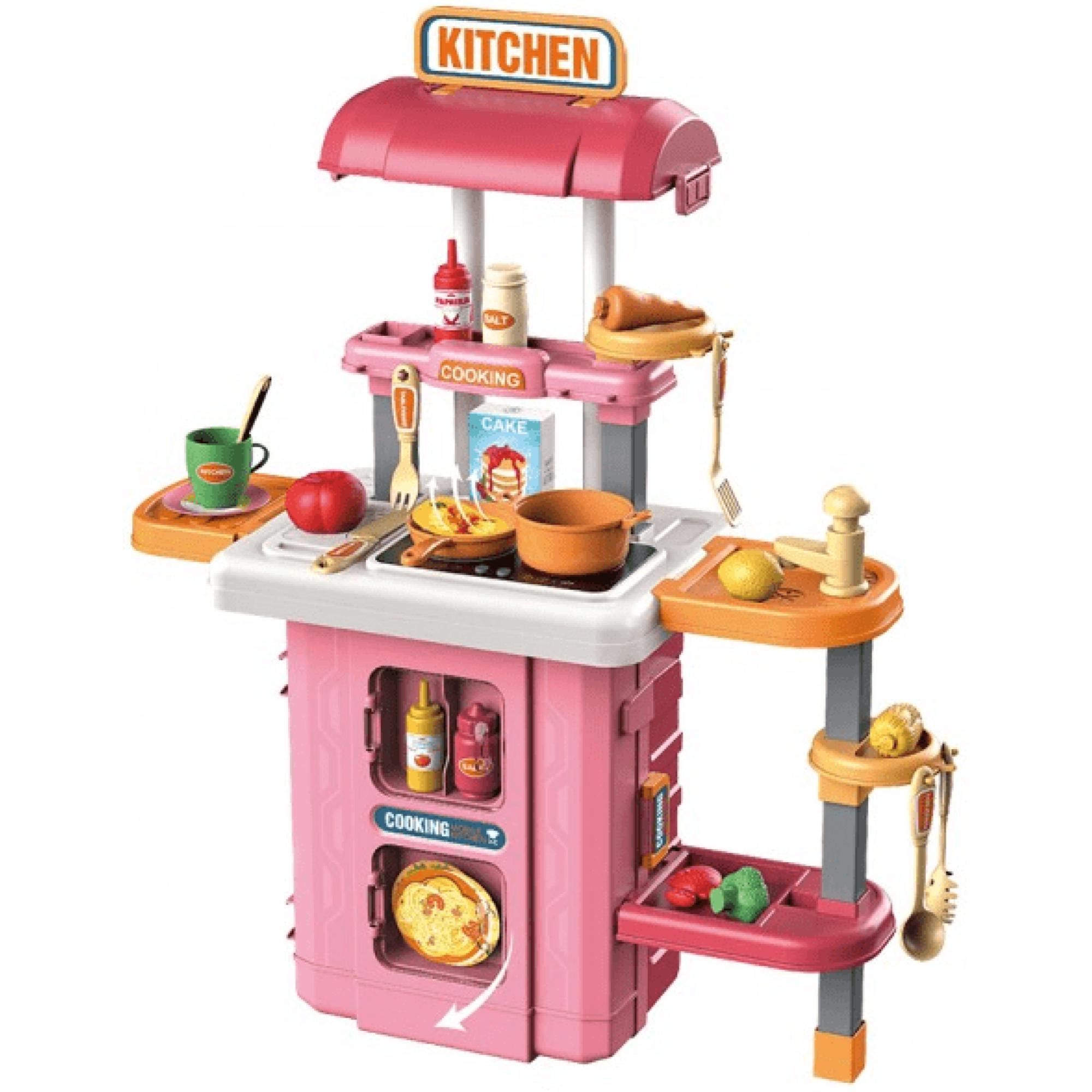 JUGUETE SET MALETA COCINA 49 PIEZAS 3 EN 1 ROSADO INFANTIL - 1