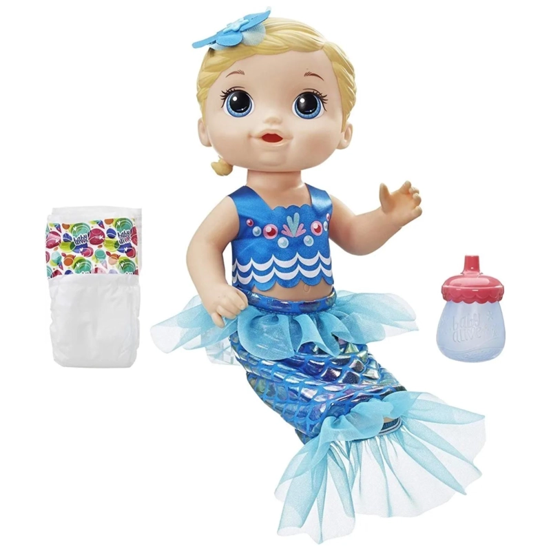JUGUETE MUÑECA SIRENA RUBIA INFANTIL BABY ALIVE HASBRO - 1
