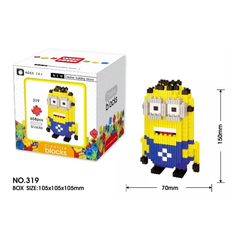 JUGUETE FIGURA ARMABLE MINIONS BLOQUES - 2