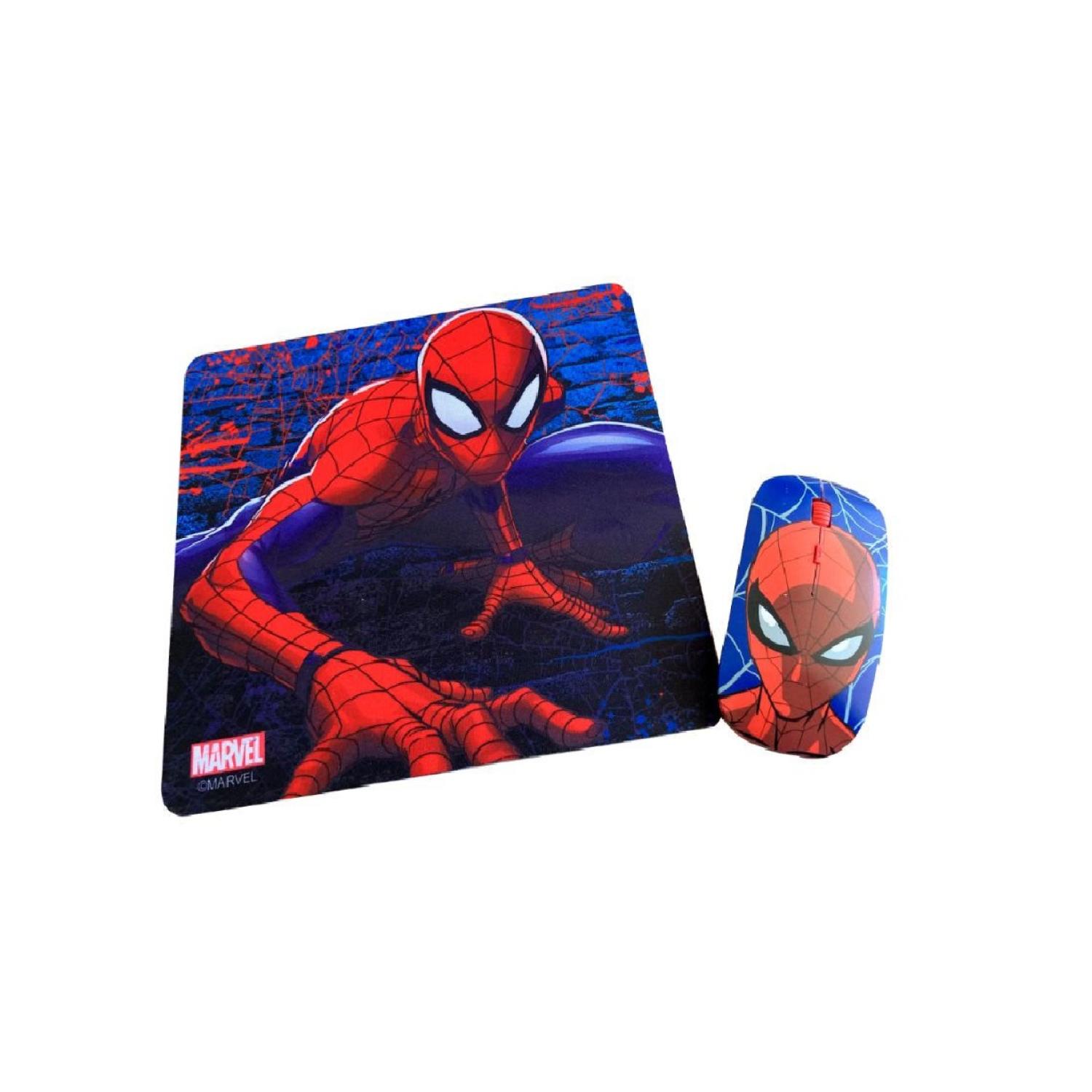 KIT MOUSE INALAMBRICO USB 3B Y MOUSEPAD SPIDER MAN - 1