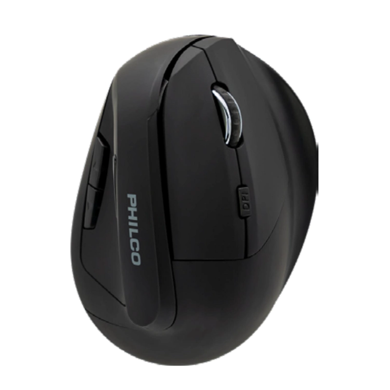 MOUSE INALAMBRICO USB VERTICAL 6B 1600DPI EN COLOR NEGRO PHILCO PRO - 1