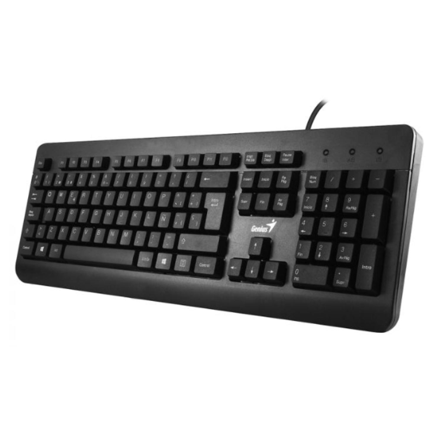 KIT TECLADO Y MOUSE ALAMBRICO USB KM-160 NEGRO GENIUS - 1