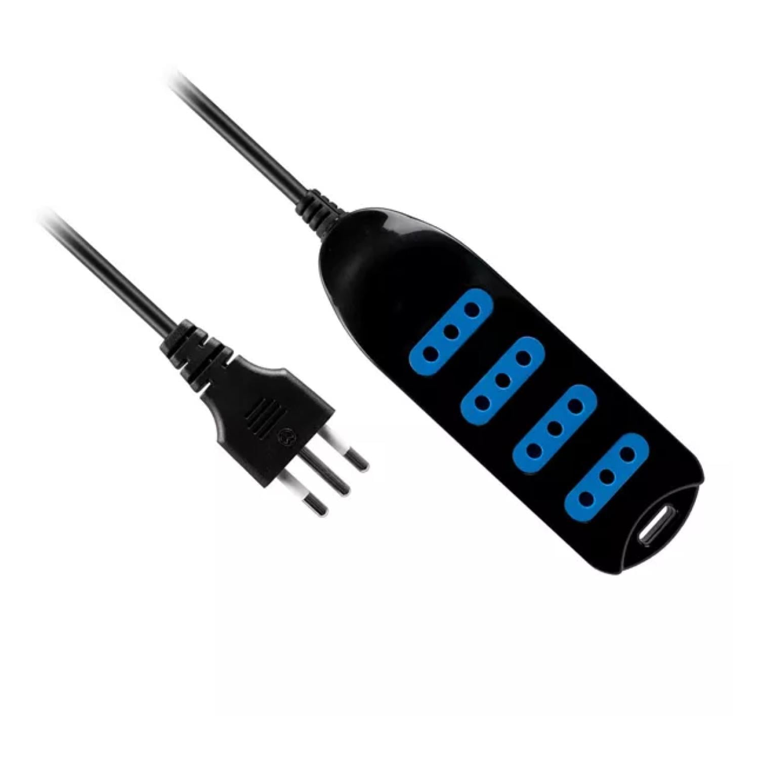 ALARGADOR EXTENSION PHILCO 5 MTS 4 ENTRADAS NEGRO - 3