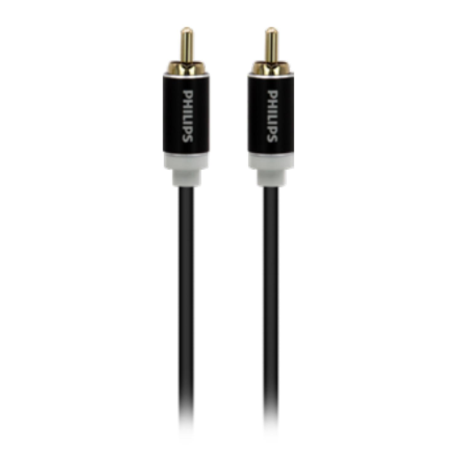 CABLE AUXILIAR DE AUDIO RCA JACK 3.5 TRENZADO 2 MTS PHILIPS - 1