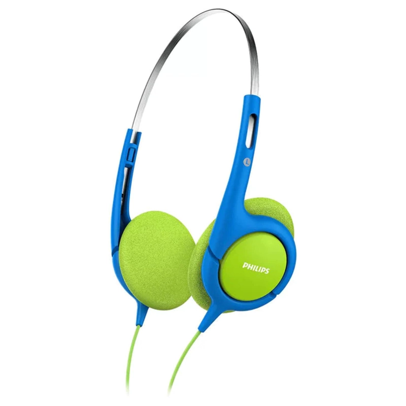 AUDÍFONOS PHILIPS OVER EAR SHK1030 INFANTIL VERDE AZUL CONECTOR JACK 3.5MM - 1