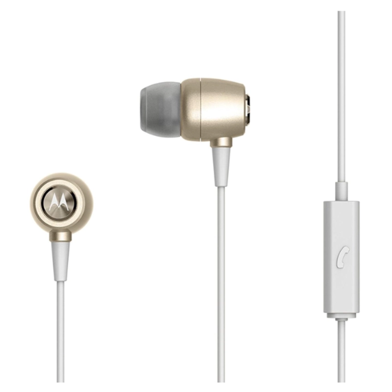 AUDÍFONOS MOTOROLA TRUE WIRELESS MANOS LIBRES EARBUDS METAL BLUETOOTH DORADO CONECTOR JACK 3.5MM - 1