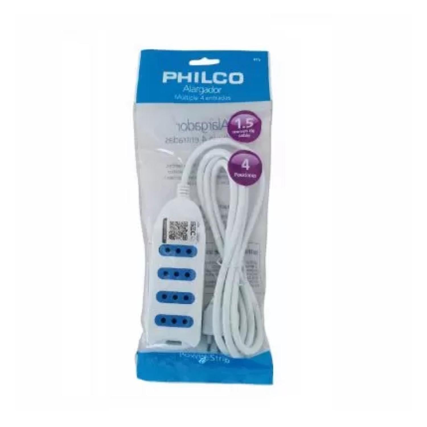 ALARGADOR EXTENSION PHILCO 4 ENTRADAS 5 MTS NEGRO - 3