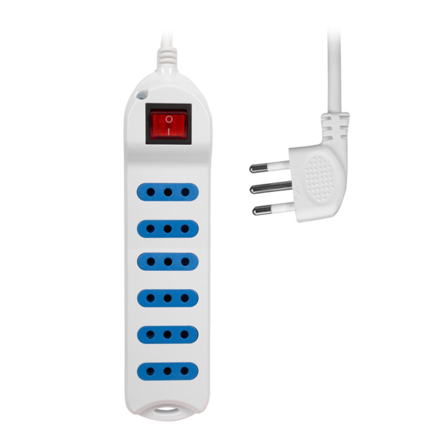ALARGADOR EXTENSION PHILCO 6 ENTRADAS CON SWITCH 5 MTS BLANCO - 4