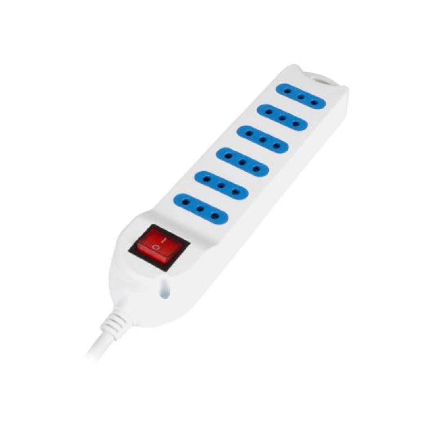 ALARGADOR EXTENSION PHILCO 6 ENTRADAS CON SWITCH 5 MTS BLANCO - 5