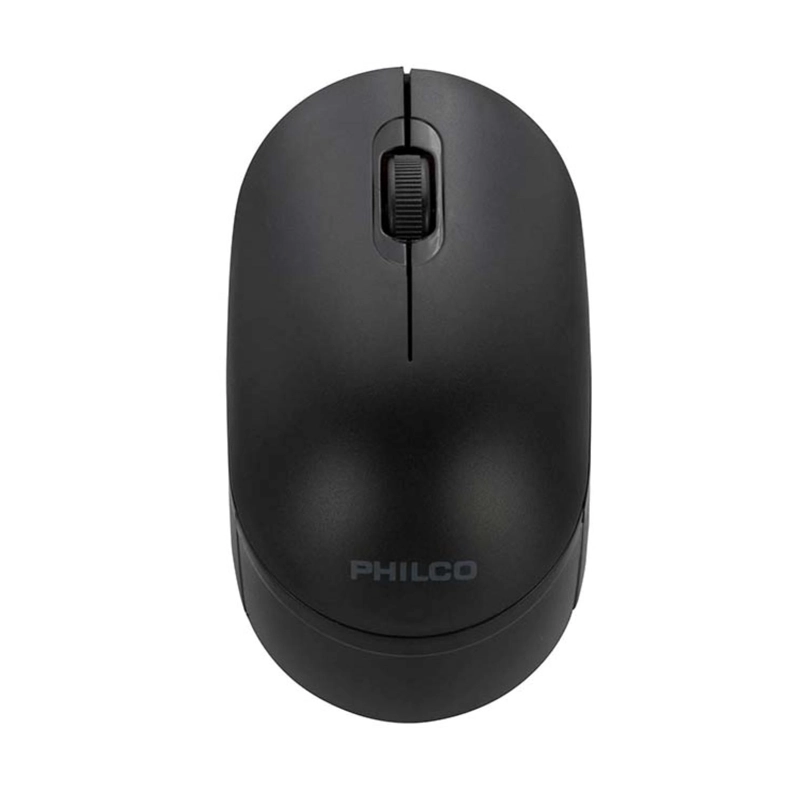 MOUSE INALÁMBRICO PHILCO USB ERGONÓMICO 3 BOTONES NEGRO PRO - 1