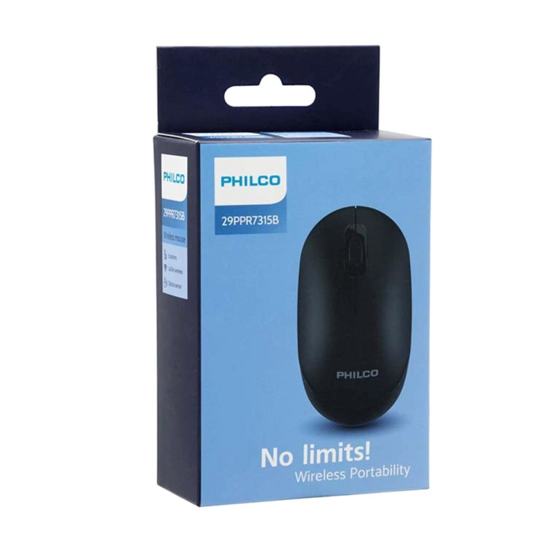 MOUSE INALÁMBRICO PHILCO USB ERGONÓMICO 3 BOTONES NEGRO PRO - 3