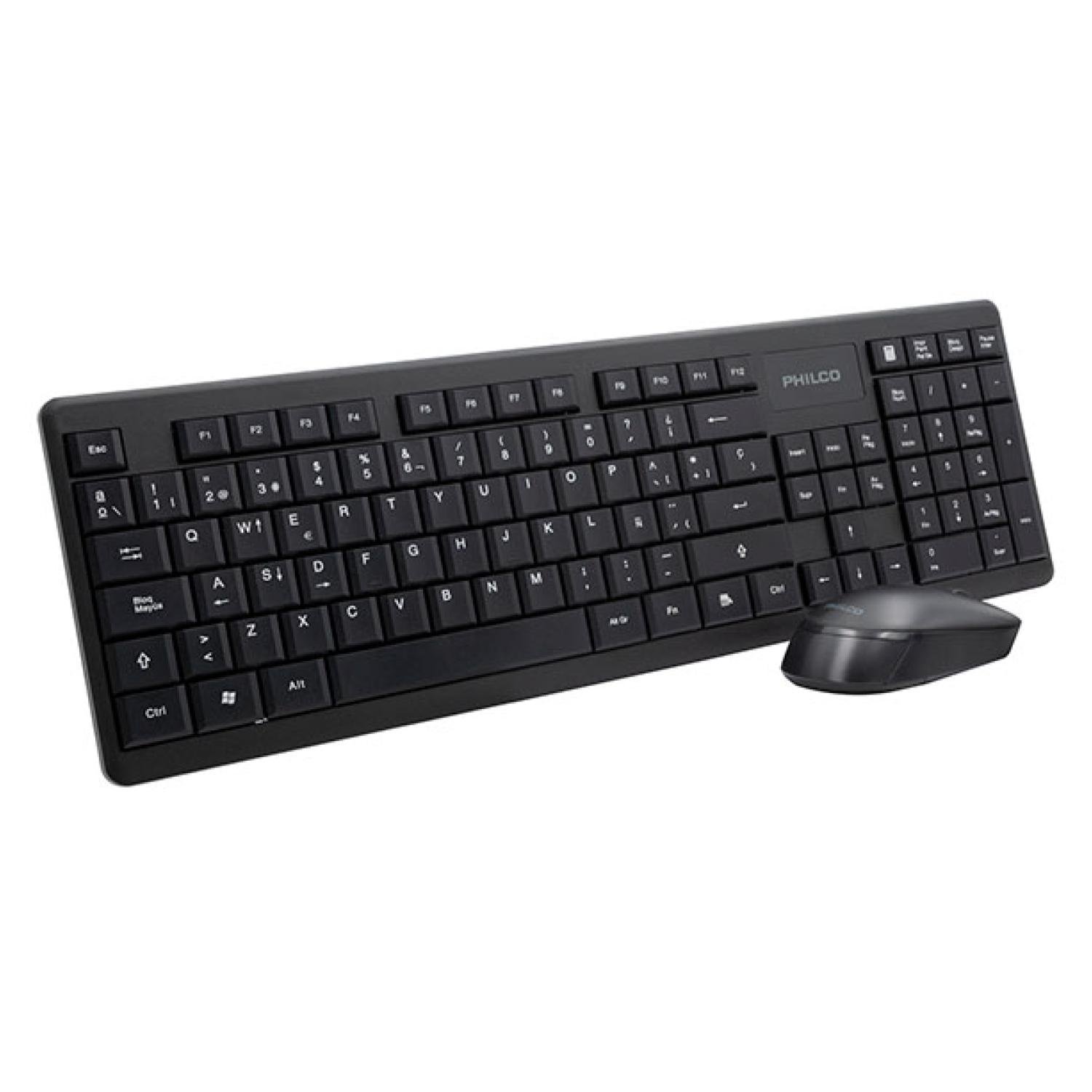 MOUSE INALÁMBRICO PHILCO KIT TECLADO Y USB NEGRO SPT6314 PRO - 1