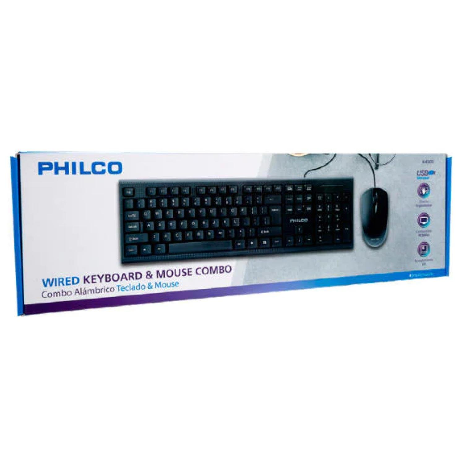 MOUSE INALÁMBRICO PHILCO KIT TECLADO 104 TECLAS Y 1200DPI 3 BOTONES NEGRO - 2