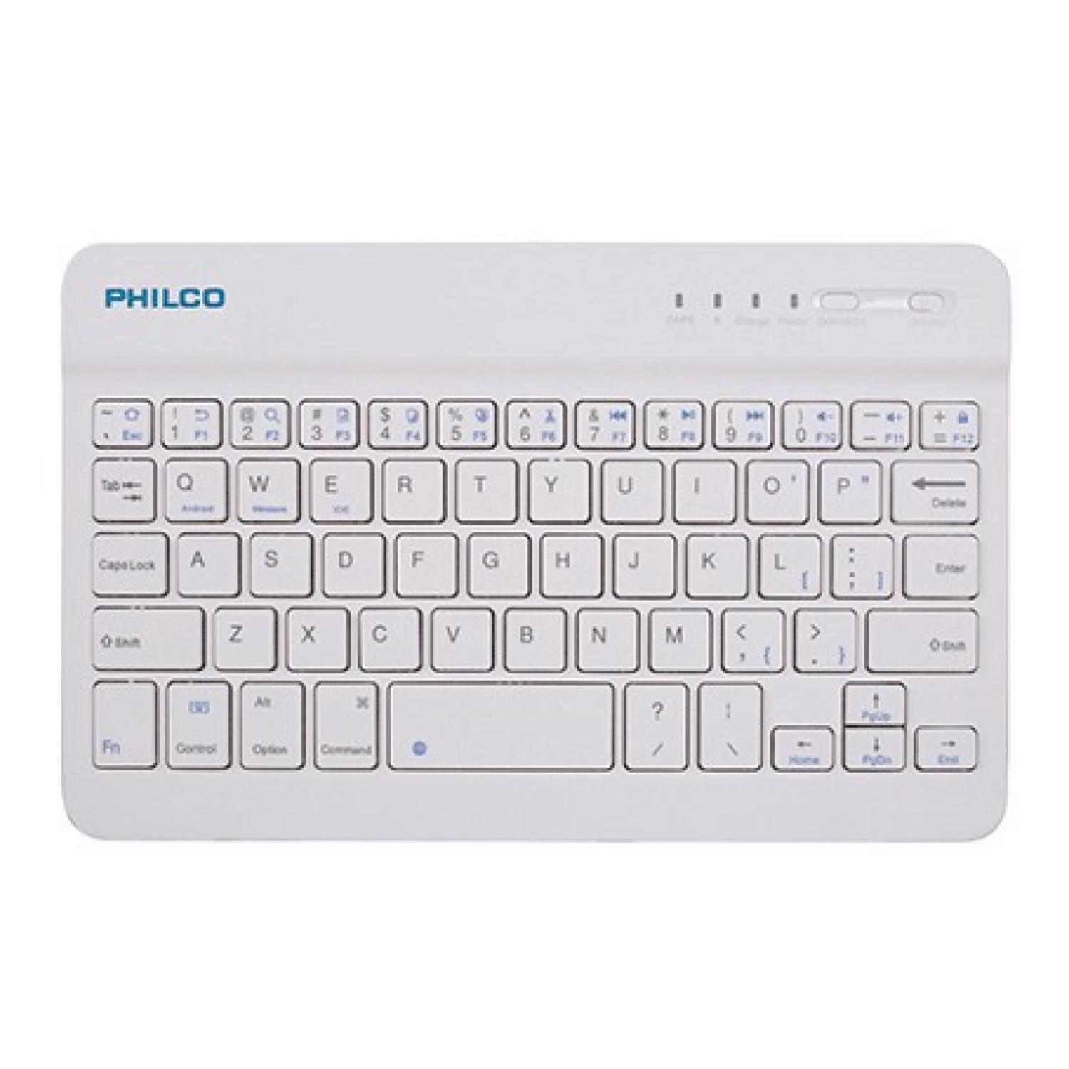 MINI TECLADO BLUETOOTH 7' RECARGABLE BLANCO BK-701 PHILCO - 1