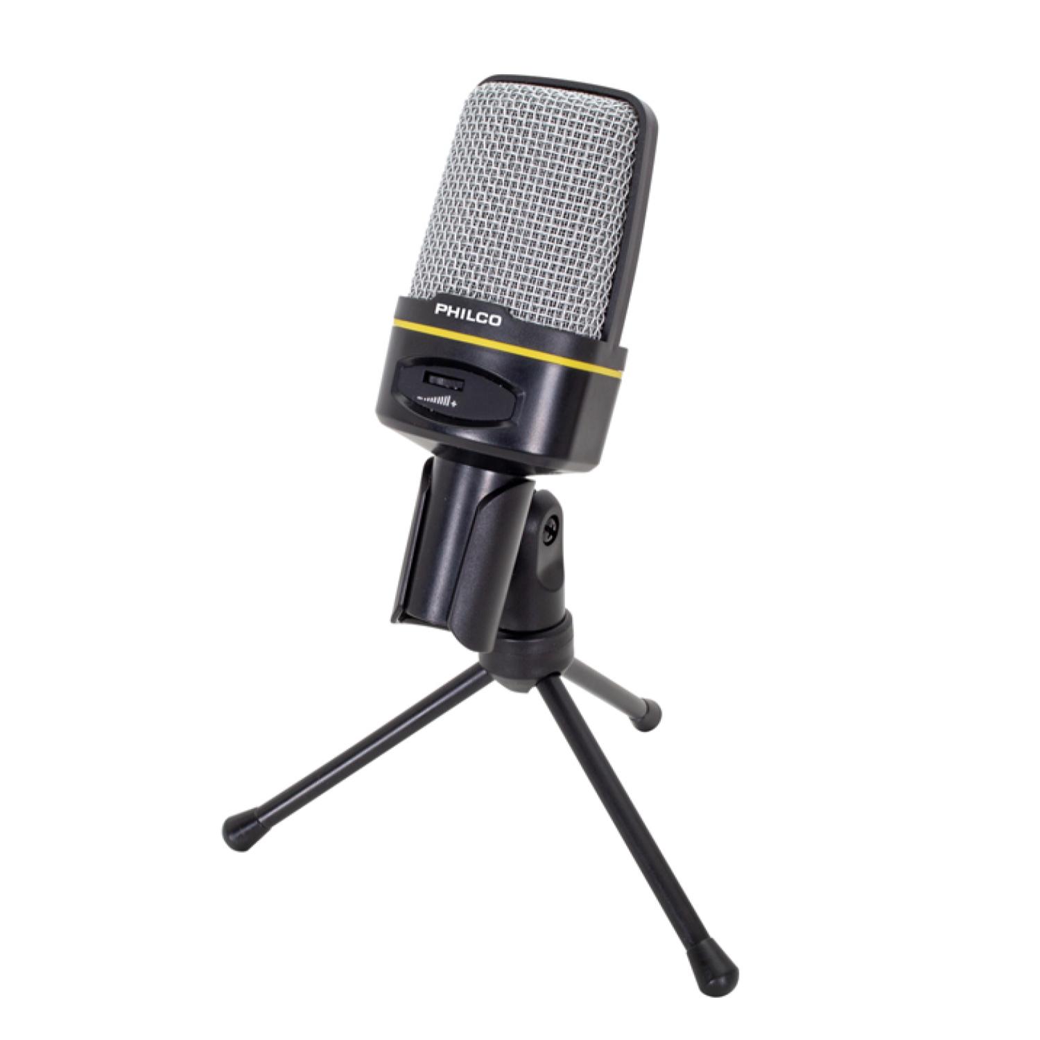 MICRÓFONO PHILCO CONDENSADOR SEMI PROFESIONAL JACK 3.5 CON TRIPODE - 1