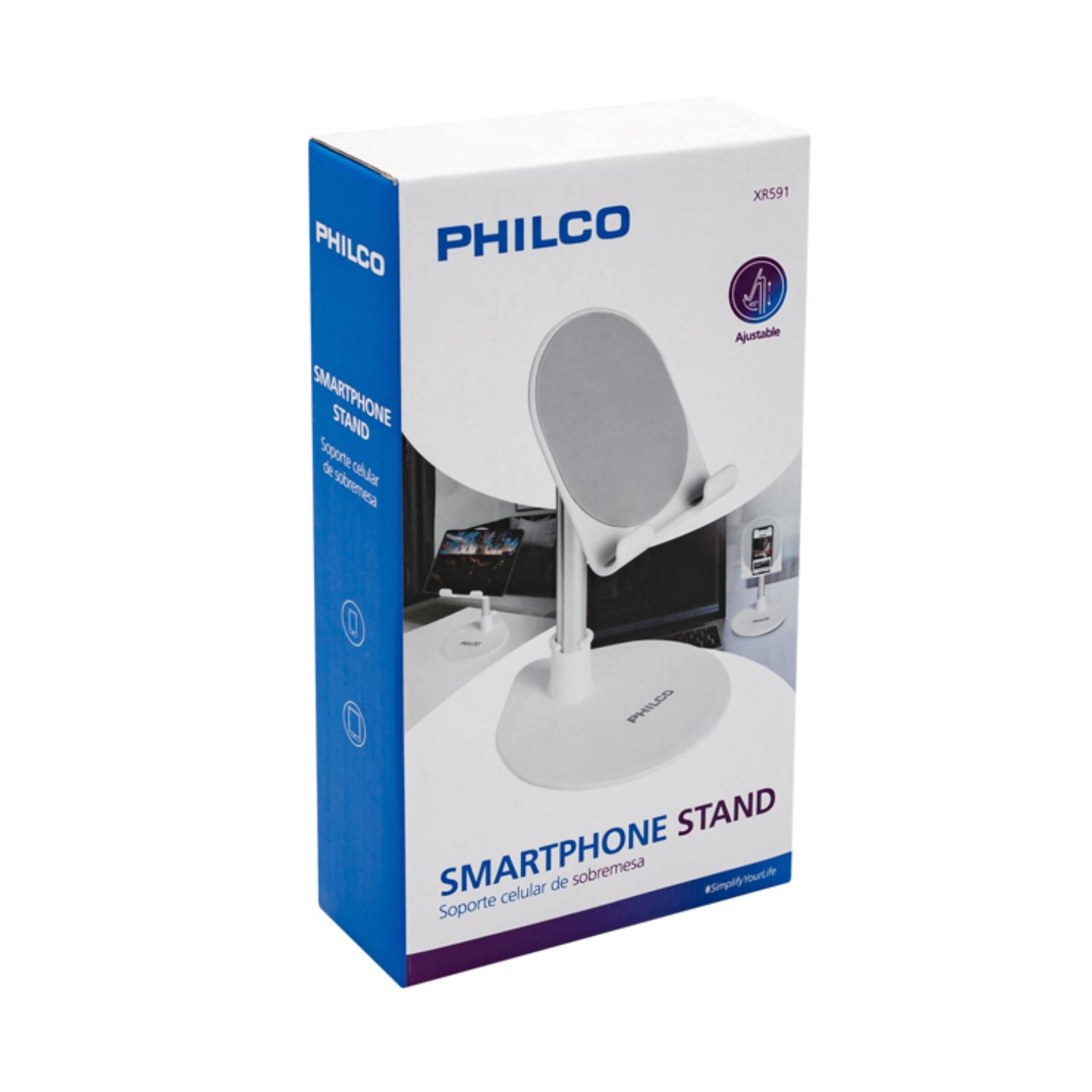 SOPORTE PHILCO SOBREMESA PARA CELULAR AJUSTABLE BLANCO - 3
