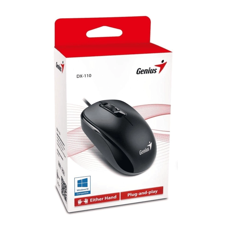 MOUSE GENIUS ALÁMBRICO  3 BOTONES 1000DPI DX-110 NEGRO - 3