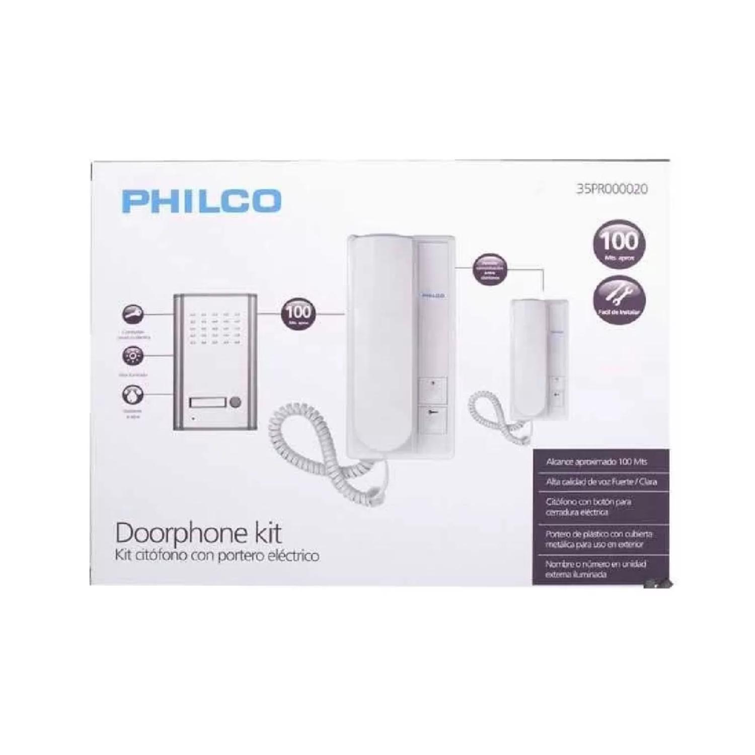 Kit Timbre Portero Llamada Electrico Alambrico 2 Citofono Philco - 2