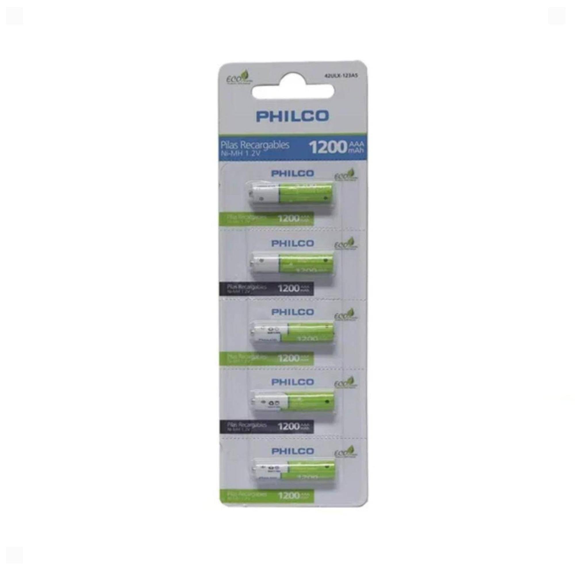 PILAS PHILCO TIRA 5 RECARGABLES AAA 1200MAH - 1