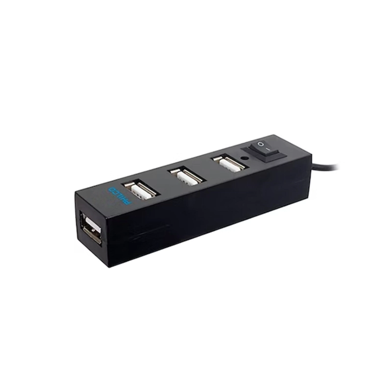 MINI HUB 4 PUERTOS USB 2.0 NEGRO HB24N PHILCO - 1