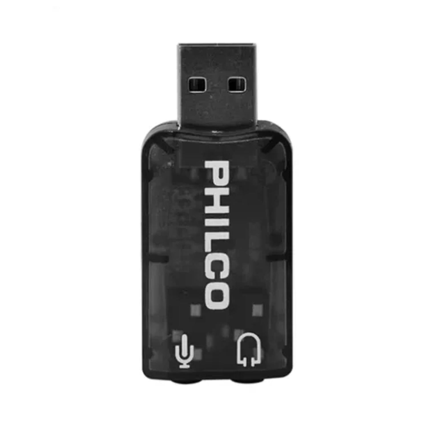 TARJETA DE SONIDO USB ADAPTADOR DE AUDIO AU100 PHILCO - 1