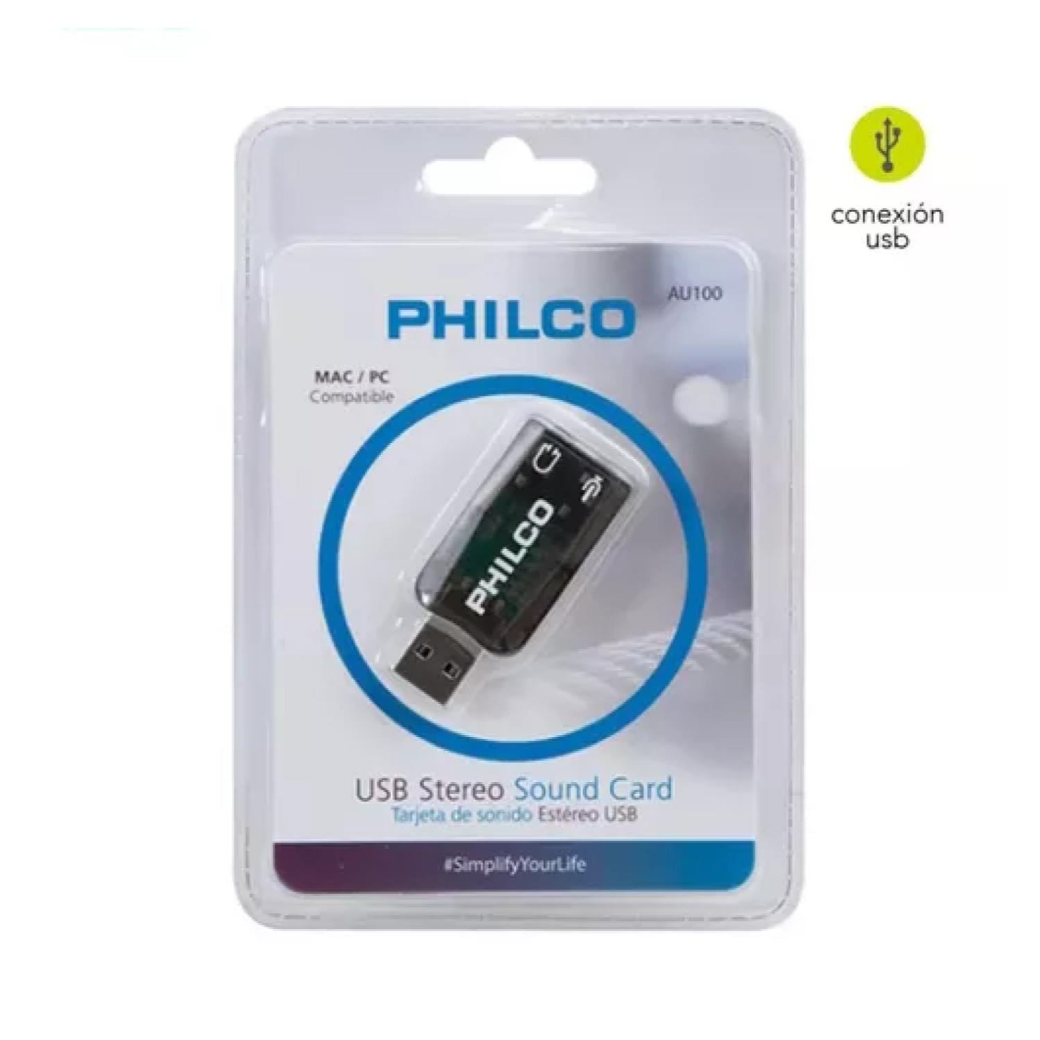 TARJETA DE SONIDO USB ADAPTADOR DE AUDIO AU100 PHILCO - 3