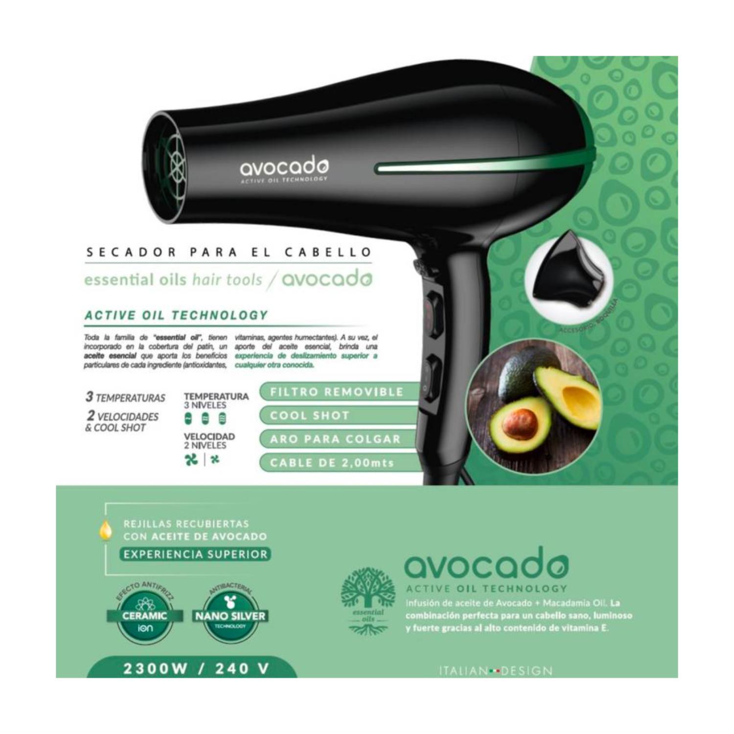 SECADOR DE PELO 2200W NANO SILVER AVOCADO GAMA - 3