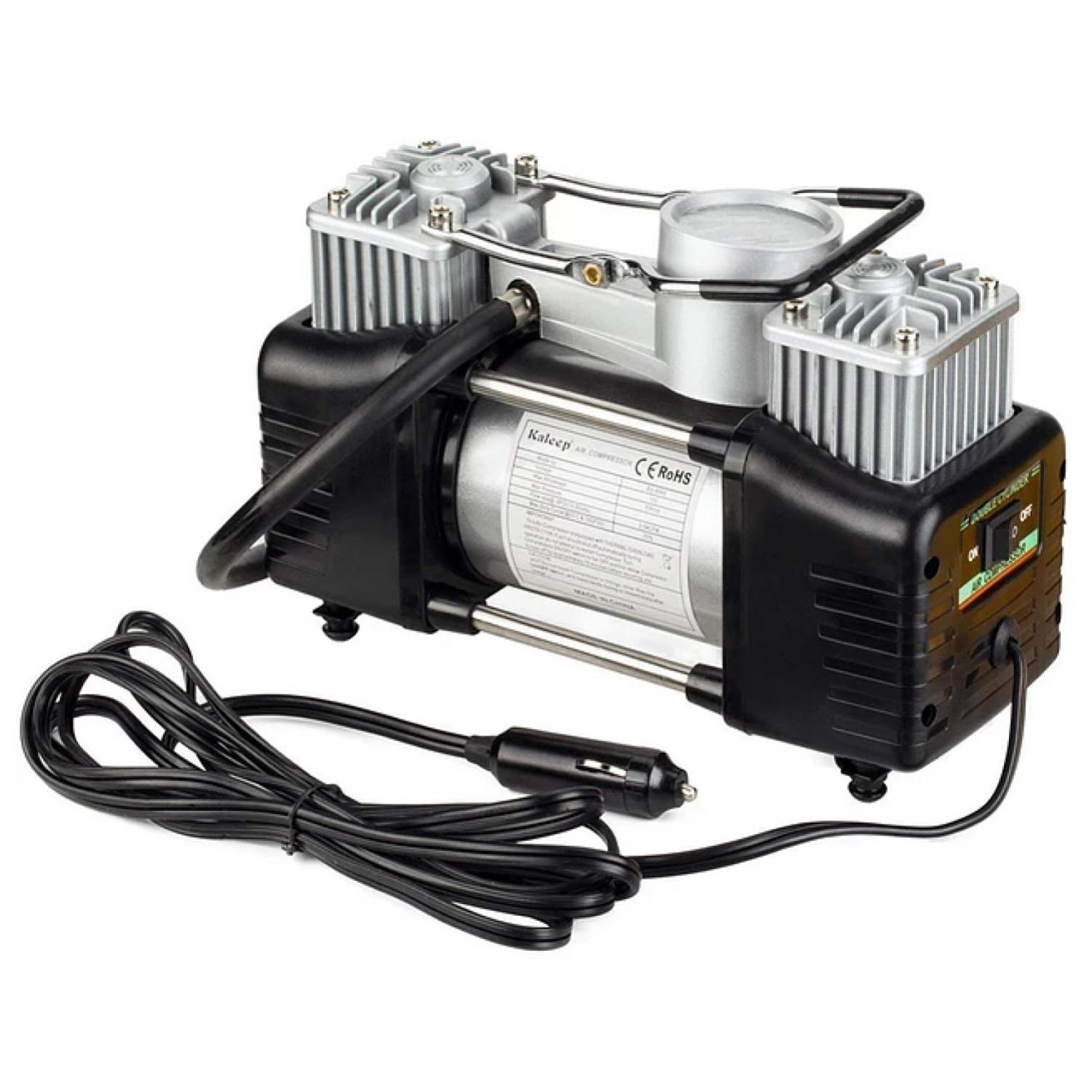 COMPRESOR DE AIRE TOTALUPGRATE PORTATIL DOBLE PISTON 12V 150PSI RAPIDO - 2