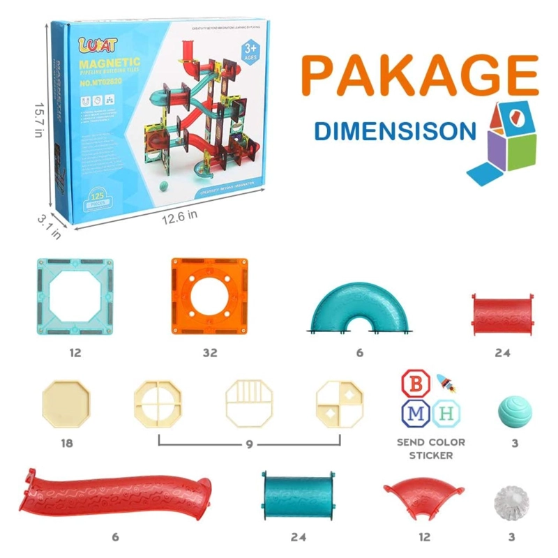JUGUETE CONSTRUCCION BLOQUES MAGNETICOS 125 PIEZAS COLORES - 4
