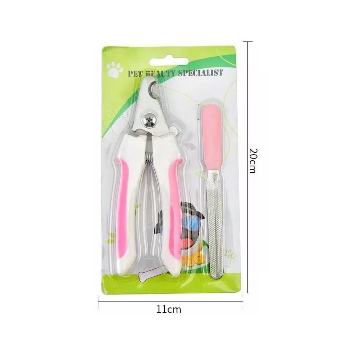 KIT CORTA UÑAS TOTALUPGRATE Y LIMAS PARA PERROS Y GATOS MASCOTAS ROSADO - 2