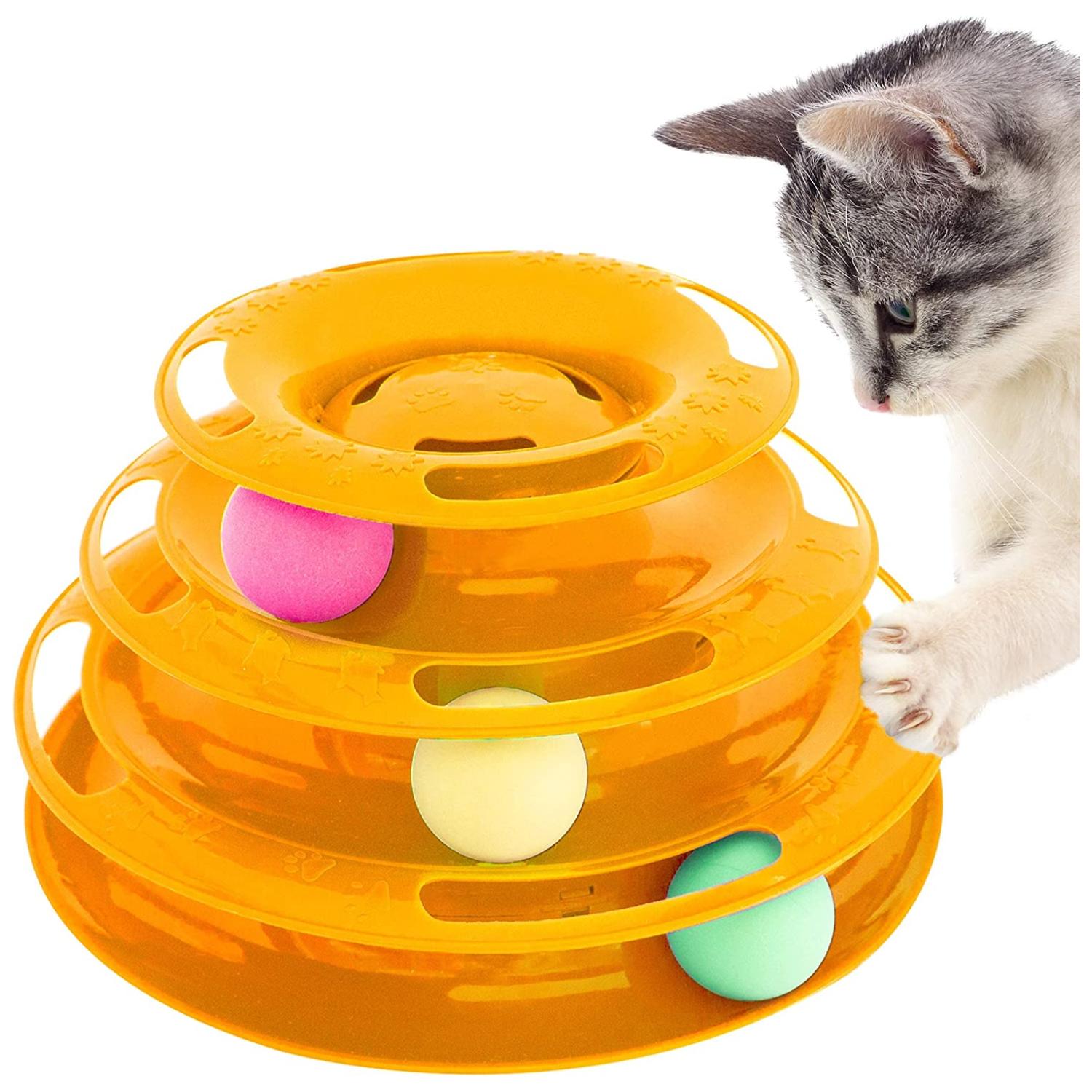 JUGUETE INTERACTIVO PERROS GATOS TOTALUPGRATE 3 NIVELES CON PELOTAS - 2