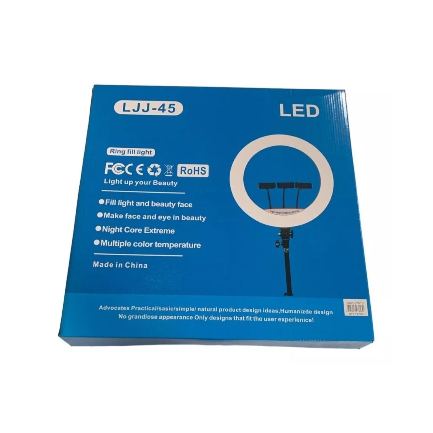 ARO DE LUZ LED PROFESIONAL 45CM USB TRIPODE 2M EN COLOR NEGRO - 3