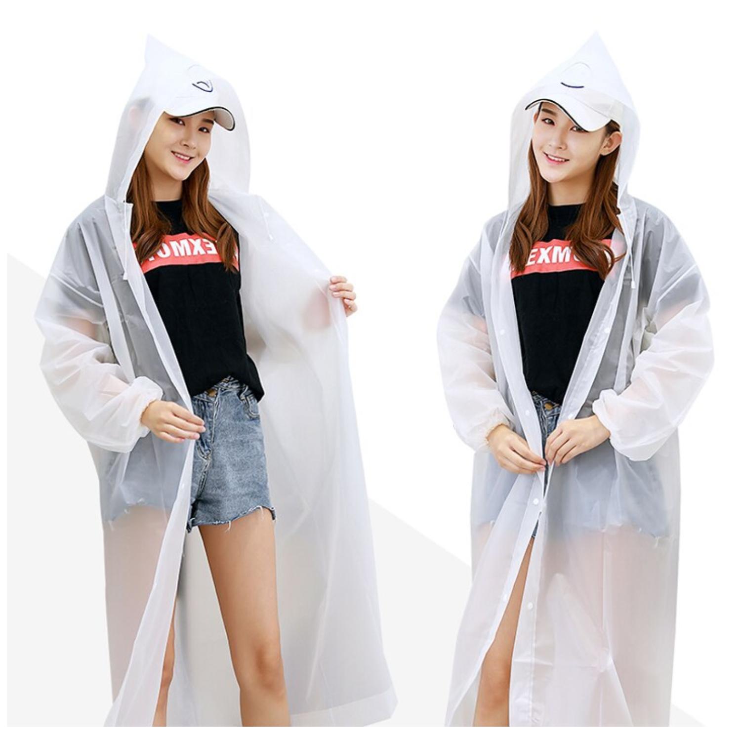 PONCHO IMPERMEABLE CON GORRO PARA LLUVIA TRANSPARENTE - 4